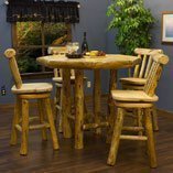 Pine Log Pub Tables & Barstools